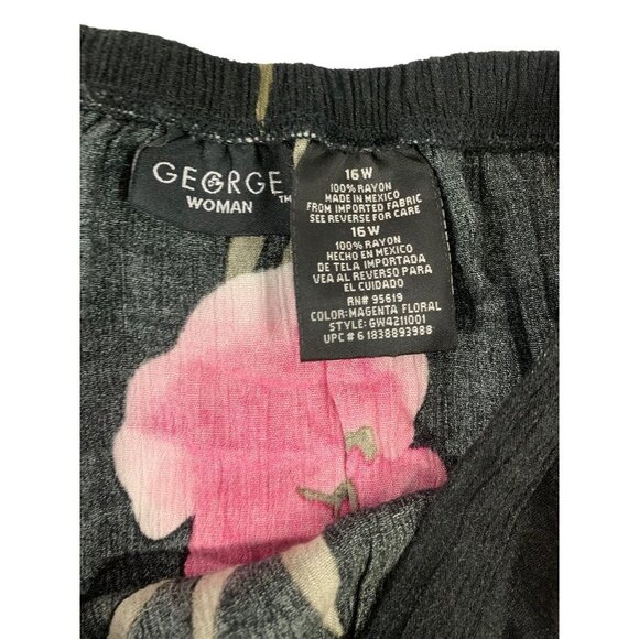 George Women's Black with Pink Flowers Top & Skirt Set - Picture 8 of 10